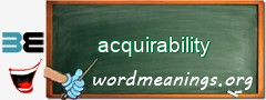 WordMeaning blackboard for acquirability